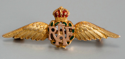 RAF Gold & Enamel Sweetheart Brooch  - World War II