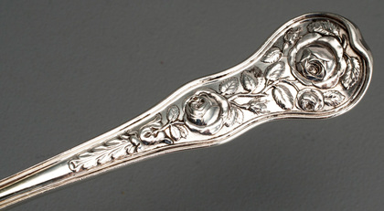 Rare Regency Rose Pattern Antique Silver Punch Ladle - Jonathan Hayne