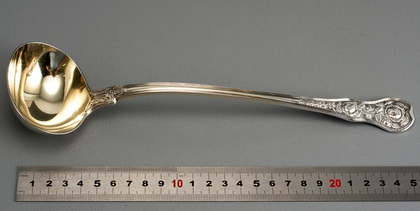 Rare Regency Rose Pattern Antique Silver Punch Ladle - Jonathan Hayne