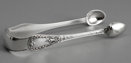 Paxton Pattern Antique Silver Sugar Tongs - George Adams, Chawner