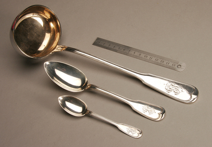 German Silver spoon set (12 spoons and ladle)