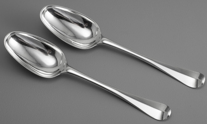 Scottish Silver Hanoverian Tablespoons (Pair) - John Hope, 2nd Earl Hopetoun, Hope Family Crest 