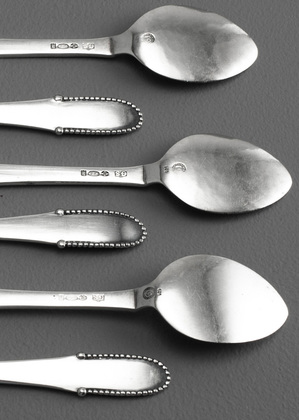 Georg Jensen Beaded Pattern Ice Cream Spoons (Set of 6) - Kugle # 7