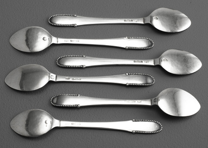 Georg Jensen Beaded Pattern Ice Cream Spoons (Set of 6) - Kugle # 7