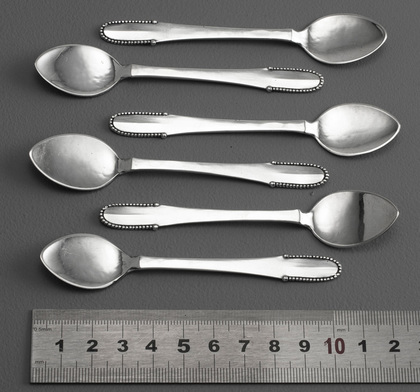 Georg Jensen Beaded Pattern Ice Cream Spoons (Set of 6) - Kugle # 7