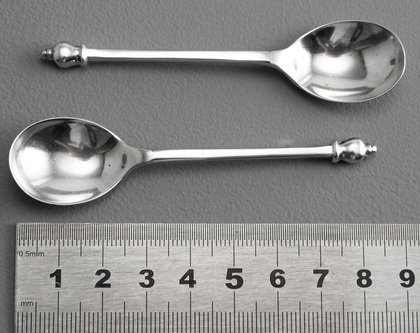 Sterling Silver Baluster Finial Demitasse Coffee Spoons (Set of 12) - Brook & Sons, Edinburgh