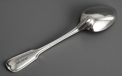 Extremely Rare Cape Silver Fiddle Thread Without Shoulders Dessert Spoon - Lawrence Twentyman (1st example)