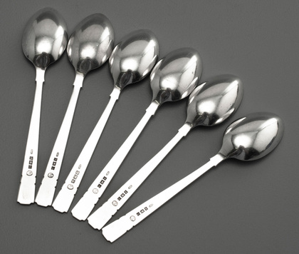 Sterling Silver Teaspoons (Set of 6) - 1952, Coronation Mark