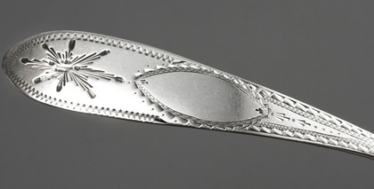 Irish Celtic Point Bright Cut Star Silver Teaspoons (Set of 6) - Dublin Star Cut Silver