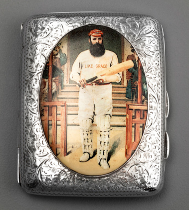 Colman's Mustard Like Grace Silver and Enamel Cigarette Case - W.G. Grace