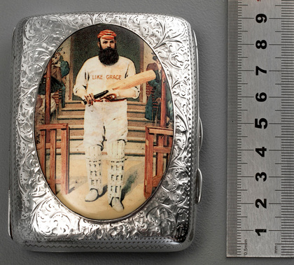 Colman's Mustard Like Grace Silver and Enamel Cigarette Case - W.G. Grace