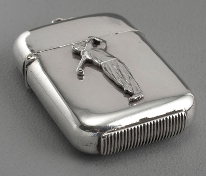 Victorian Silver Golfer Vesta Case (Match Safe) - Goldsmiths & Silversmiths