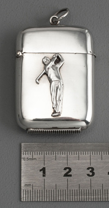 Victorian Silver Golfer Vesta Case (Match Safe) - Goldsmiths & Silversmiths