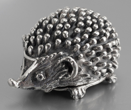 German Sterling Silver Hedgehog Pillbox