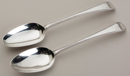 Old English Bead Pattern Tablespoons (Pair) - Jacob Marsh