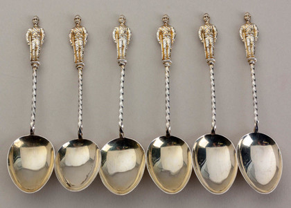 Boer War Sterling Silver Soldier Teaspoons (Set of 6) - Soldiers of the Queen