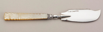 Georgian Silver Butterknife with Mother of Pearl Handle - Ledsam, Vale, Wheeler, Nacre