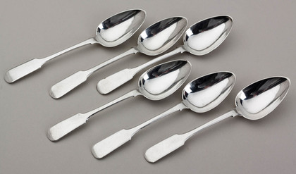 Cape Silver Teaspoons (Set of 6) - Lawrence Twentyman, Fiddle Pattern