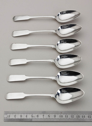 Cape Silver Teaspoons (Set of 6) - Lawrence Twentyman, Fiddle Pattern