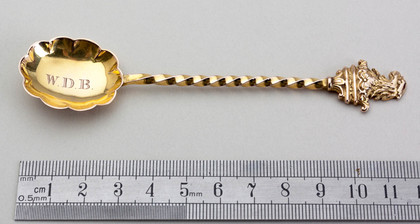 Rare Antique Solid Gold 9 Carat Teaspoon - Griffin's Head and Coronet, B.H. Joseph & Co.