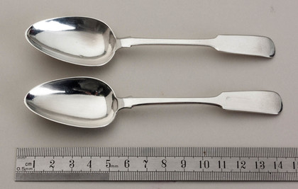 Cape Silver Teaspoons (Pair) - Lawrence Twentyman, Fiddle Pattern