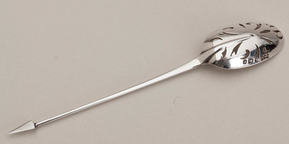 Antique Silver Mote Skimmer Spoon - Elkington