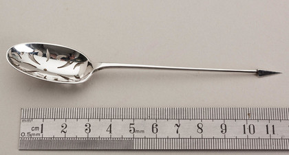 Antique Silver Mote Skimmer Spoon - Elkington