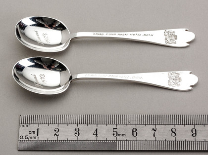 Silver Trefid Coffee Spoons (Pair) - Grand Pump Room Hotel, Bath