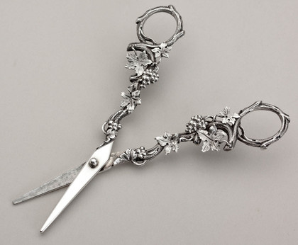 Antique Dutch Cast Silver Grape Scissors - Jilles Limburg