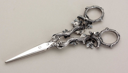 Antique Dutch Cast Silver Grape Scissors - Jilles Limburg