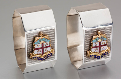 Sterling Silver & Enamel Napkin Rings (Pair) - East London South Africa