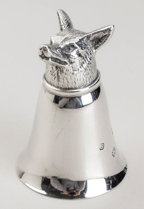 Sterling Silver Fox Head Stirrup Cup - Francis Howard