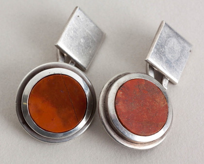 Kurt Jobst Sterling Silver & Jasper Cufflinks - Jobst Jewellery