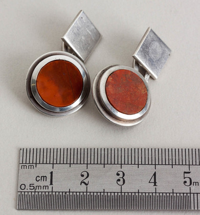 Kurt Jobst Sterling Silver & Jasper Cufflinks - Jobst Jewellery