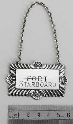 Port Starboard Nautical Themed Sterling Silver Wine Label - Unrecorded Name