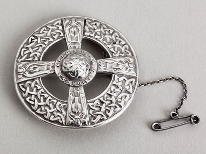 Iona Silver Prioress Anna Disc & Shield Brooch - Alexander Ritchie