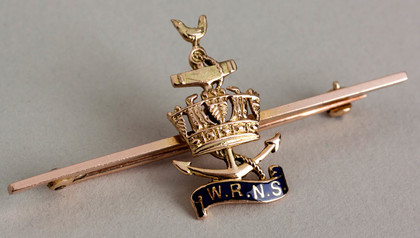 W.R.N.S. Gold and Enamel Sweetheart Brooch - WW II , Wrens