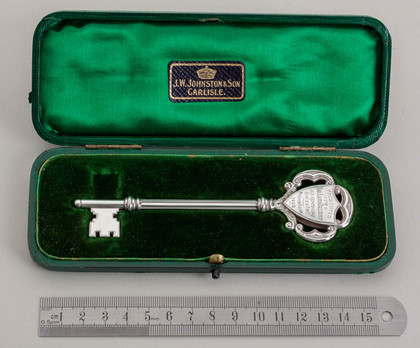 Antique Silver Ceremonial Key - John Diggle, Lord Bishop of Carlisle, Grasslot Mission Room Maryport