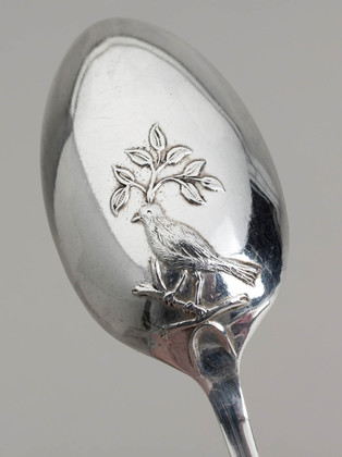 Sterling Silver Fancy Back (Picture Back) Teaspoons (Set of 6) - I Love Liberty