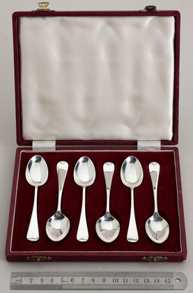 Sterling Silver Fancy Back (Picture Back) Teaspoons (Set of 6) - I Love Liberty