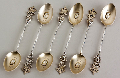 Queen Victoria Golden Jubilee Silver Spoon Set of 6