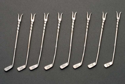 Silver Golf club cocktail sticks