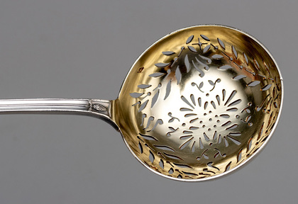 Puiforcat 950 Antique French silver Empire Pattern Sifter Ladle