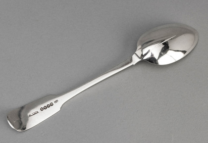 Irish Provincial Silver Serving Spoon - Richard Garde, Cork, R. Cave Retailer