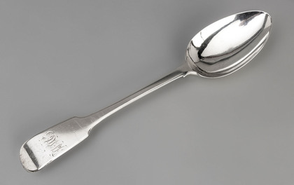 Irish Provincial Silver Serving Spoon - Richard Garde, Cork, R. Cave Retailer