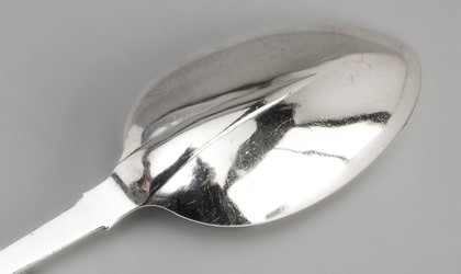 Irish Provincial Silver Serving Spoon - Richard Garde, Cork, R. Cave Retailer