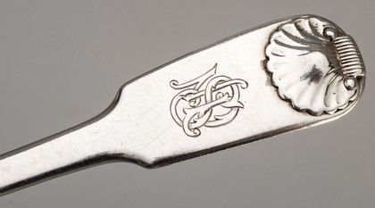 Chinese Export Fiddle & Shell Pattern Dessert Spoon - Cutshing