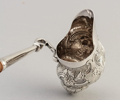 Early Georgian Rococo Silver Shell Shaped Punch Ladle - Philip Roker II