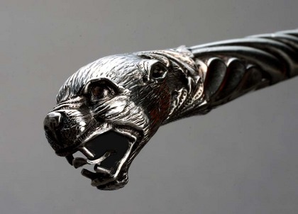 Silver Leopard Button Hook