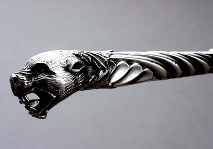 Silver Leopard Button Hook